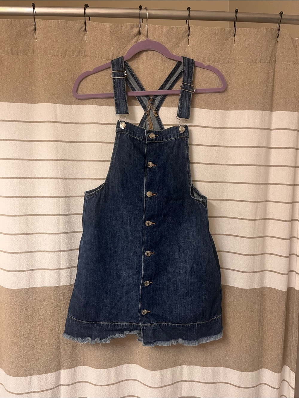American Eagle Outfitters Dark Blue Denim Overall Dress